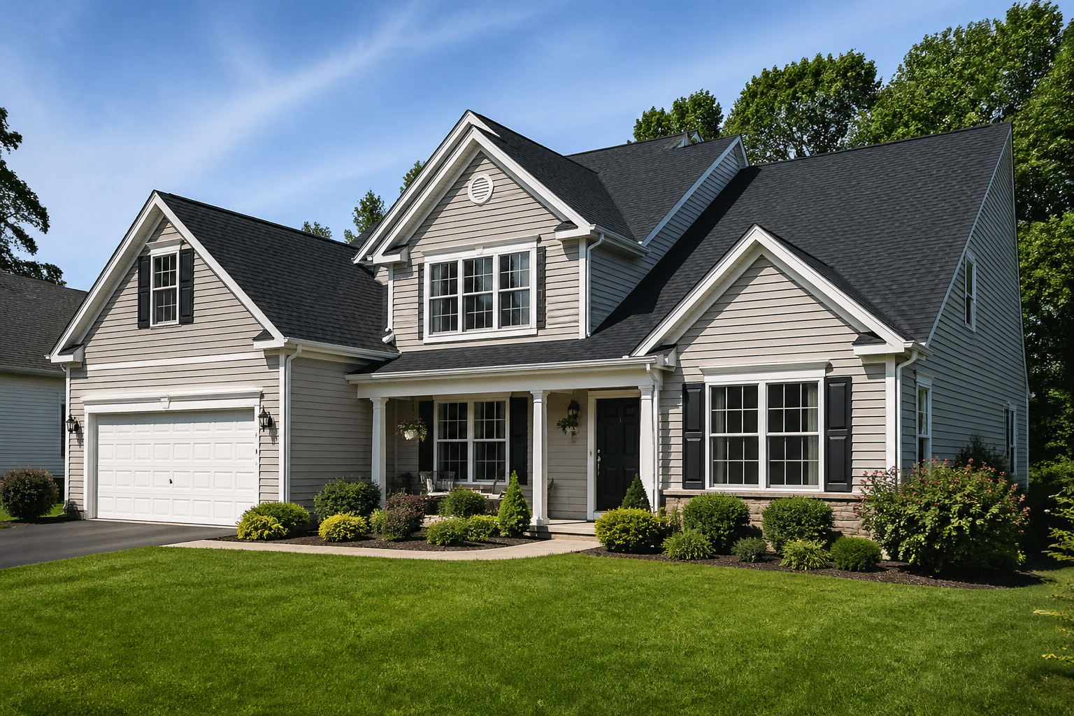 Beautiful suburban home with brand new Summit Roofing installation